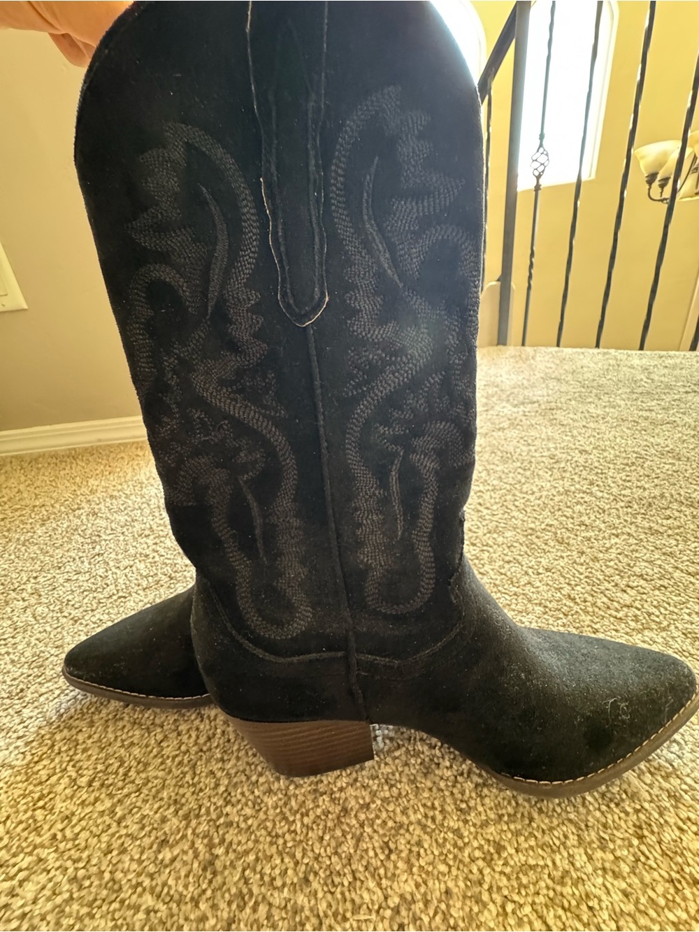 Altar'd State Black Suede Amaya Western Boots